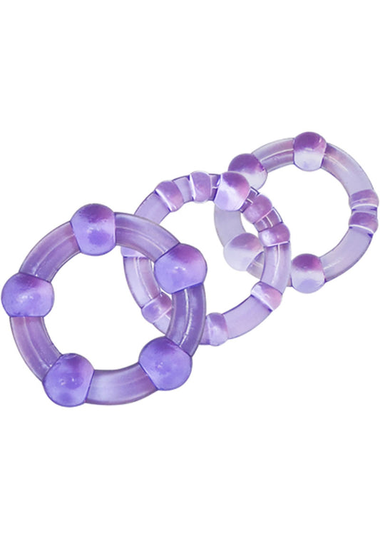 Stay hard beaded C-ring purple
