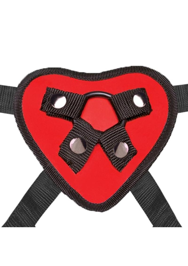 Lux F Heart Strap On Red