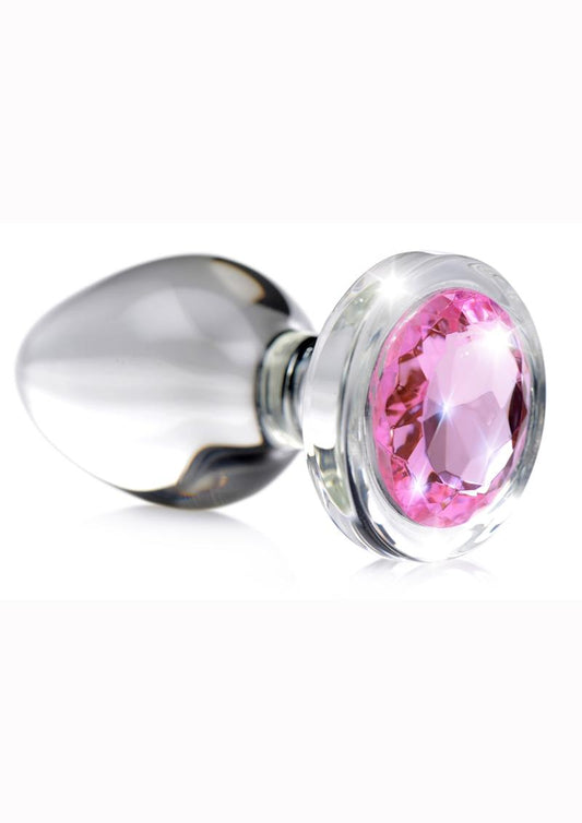 Booty Sparks Pink Gem Glass Anal Plug Sm