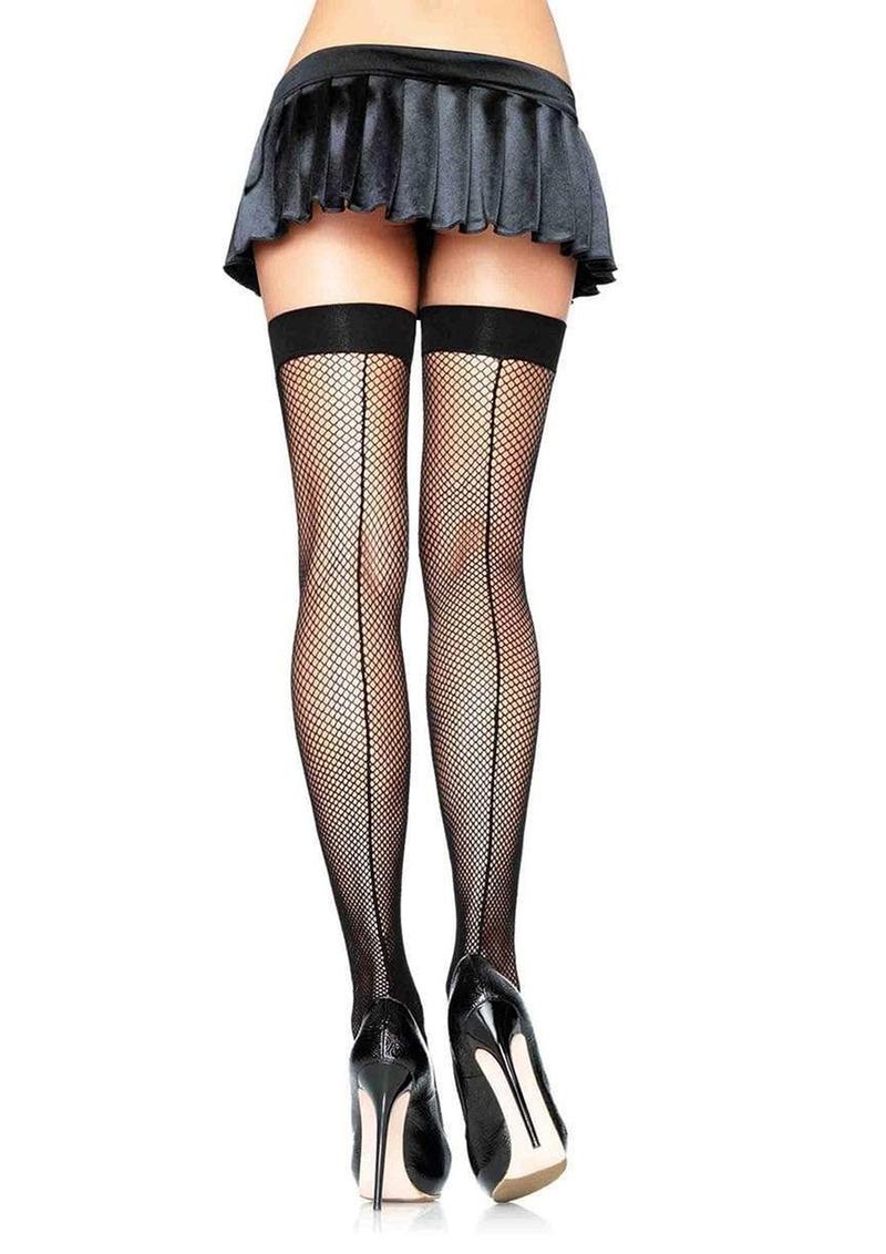 Fishnet Stocking With Back Seam Os Black