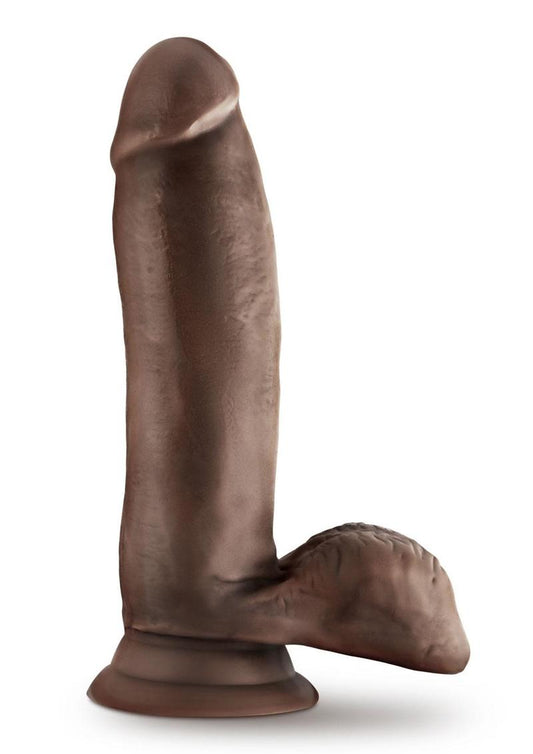 Dr Skin Glide Dildo W/balls 7" Chocolate