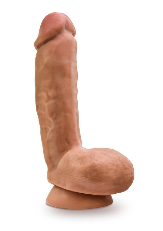 Dr Skin Glide Dildo W/balls 8.5" Caramel