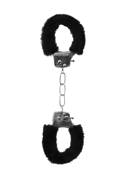 Ouch Beginner Furry Hand Cuffs Black