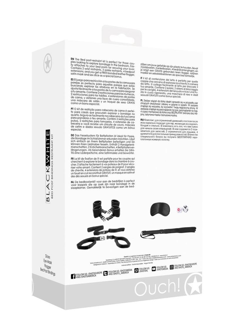Ouch Bed Post Bindings Restraint Kit Blk