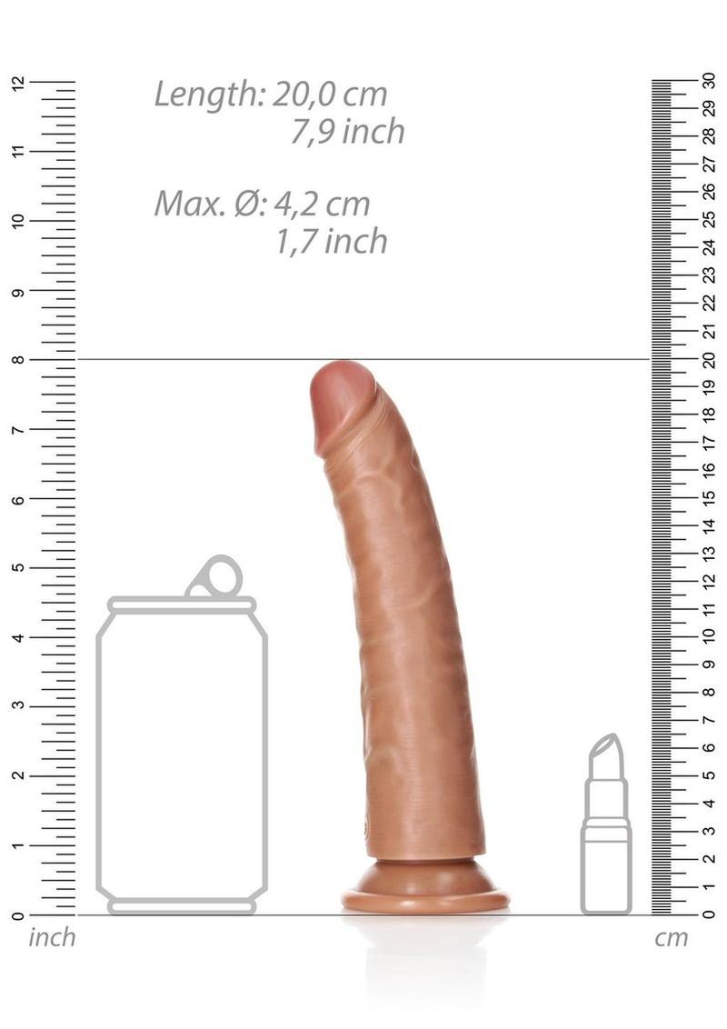 Realrock Slim Dildo Without Balls 7" Tan