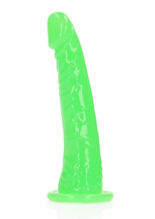 Realrock Slim Dildo 6" Gitd Green