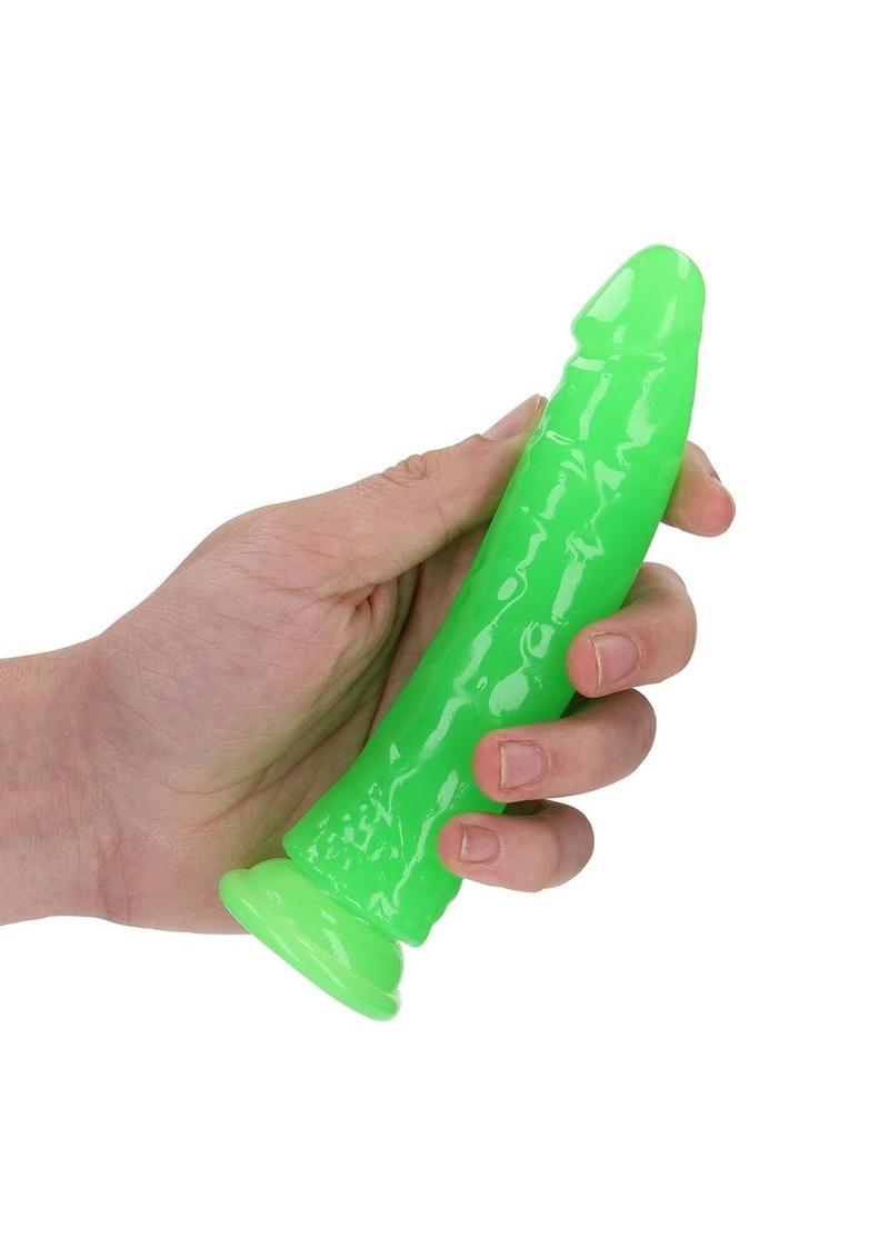 Realrock Slim Dildo 6" Gitd Green