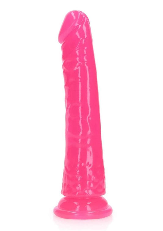 Realrock Slim Dildo 6" Gitd Pink