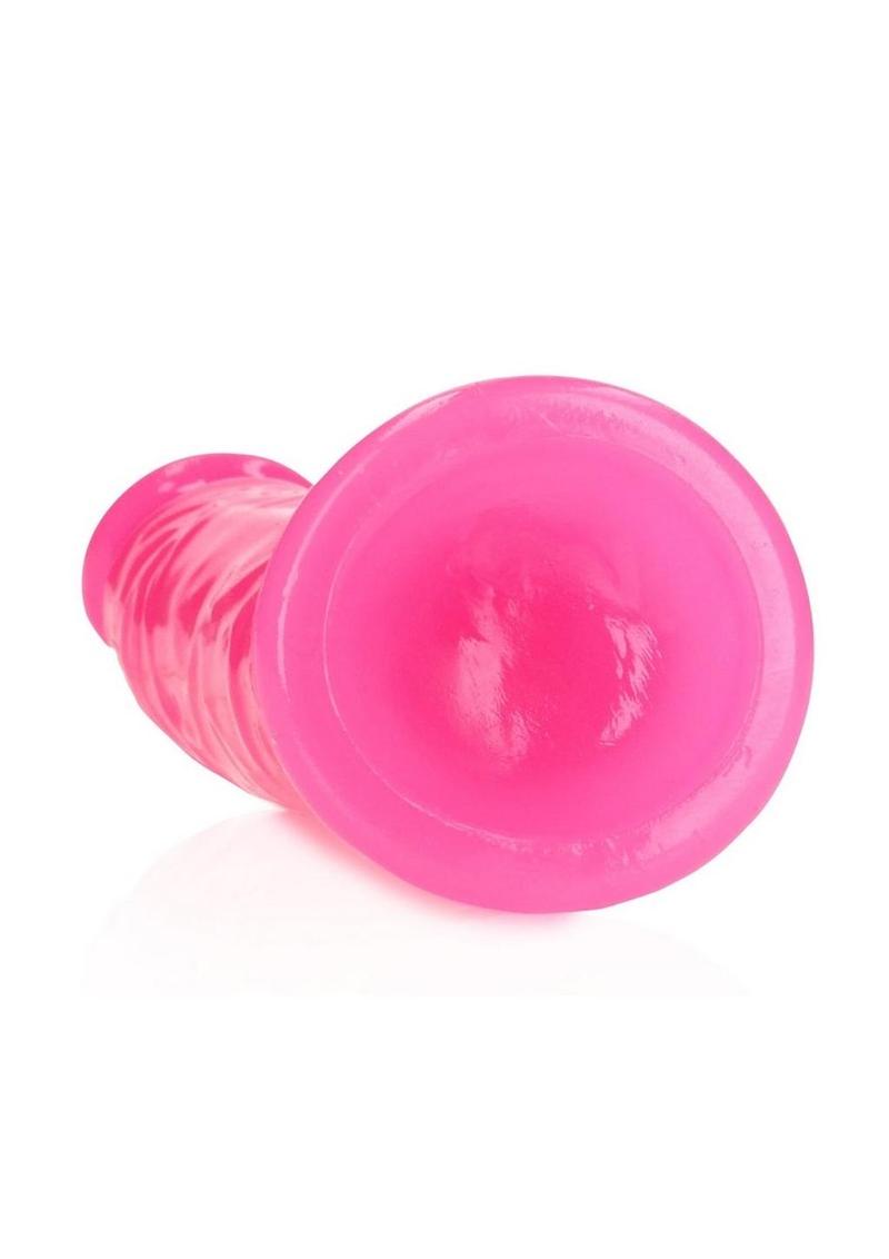 Realrock Slim Dildo 6" Gitd Pink