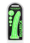 Realrock Slim Dildo 7" Gitd Green