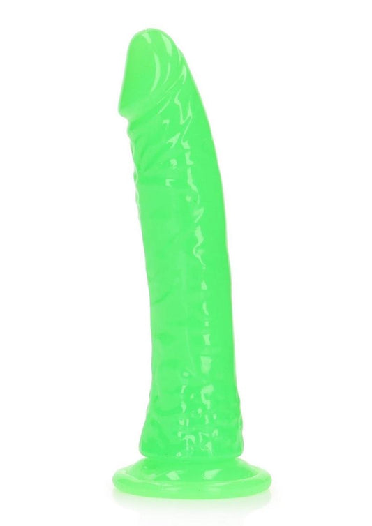 Realrock Slim Dildo 7" Gitd Green