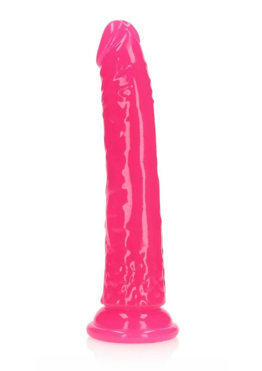 Realrock Slim Dildo 7" Gitd Pink