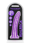 Realrock Slim Dildo 7" Gitd Purple