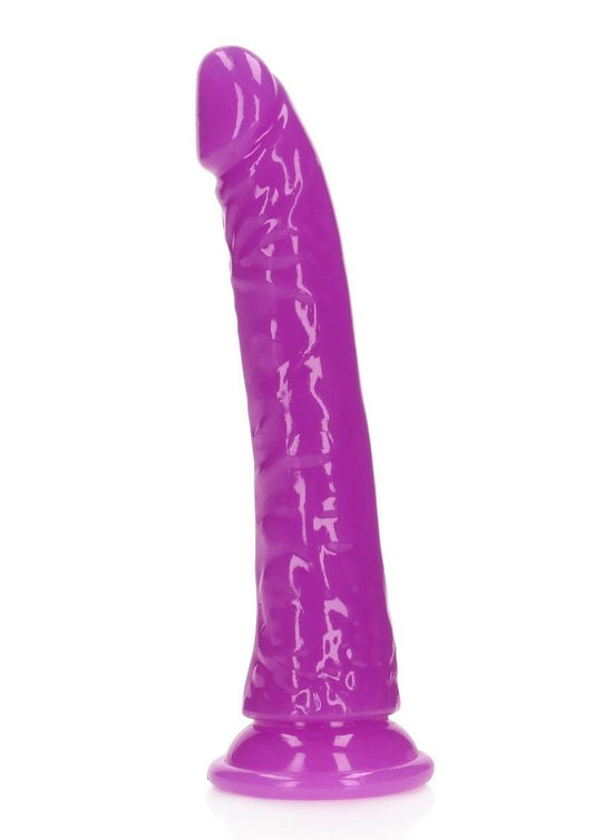 Realrock Slim Dildo 7" Gitd Purple