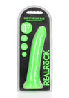 Realrock Slim Dildo 8" Gitd Green