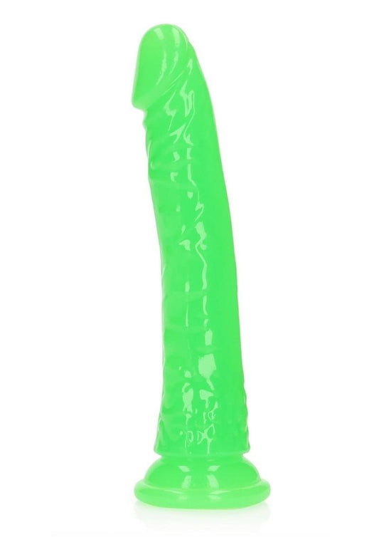 Realrock Slim Dildo 8" Gitd Green