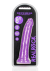 Realrock Slim Dildo 8" Gitd Purple