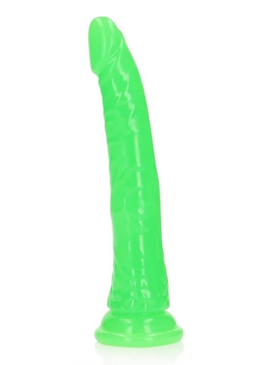 Realrock Slim Dildo 9" Gitd Green