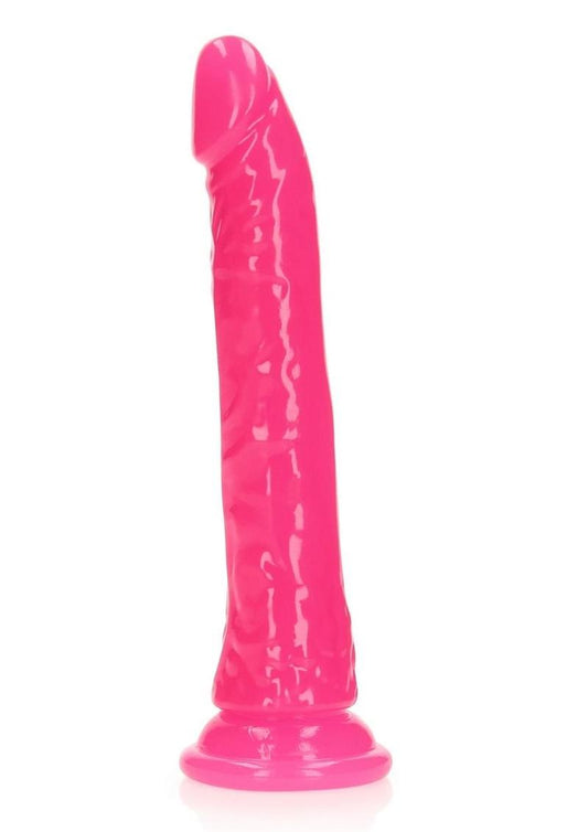 Realrock Slim Dildo 9" Gitd Pink