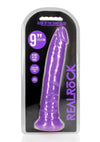Realrock Slim Dildo 9" Gitd Purple