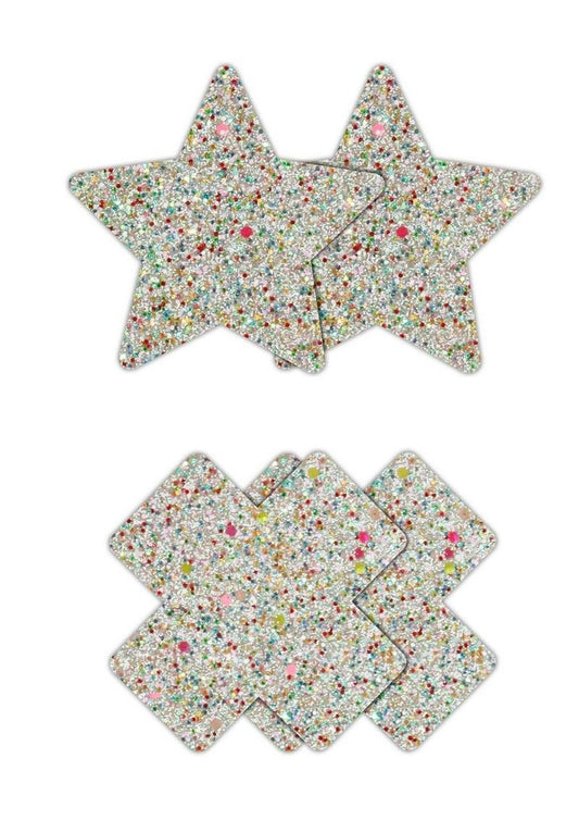 Prety Pasties Star N Cross Gitd