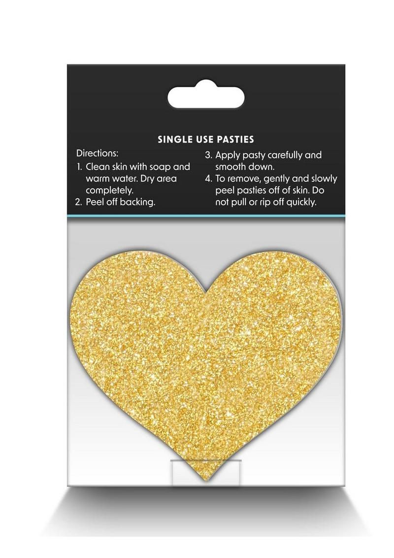 Pretty Pasties Glitter Hearts Blk/gld