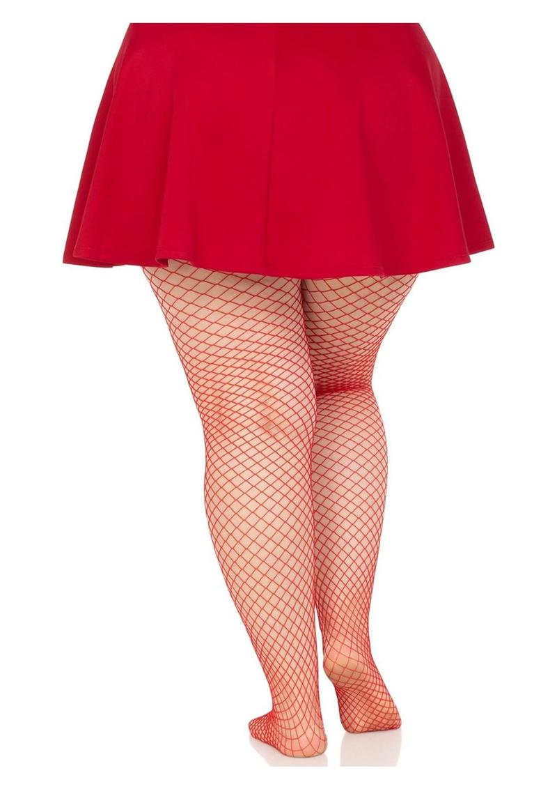 Spandex Indust Net Tights 1x-2x Red