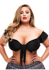 Tp Schoolgirl Tie Top Blk Xl