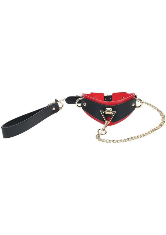 Ouch Milan Coll Collar Leash Blk/red
