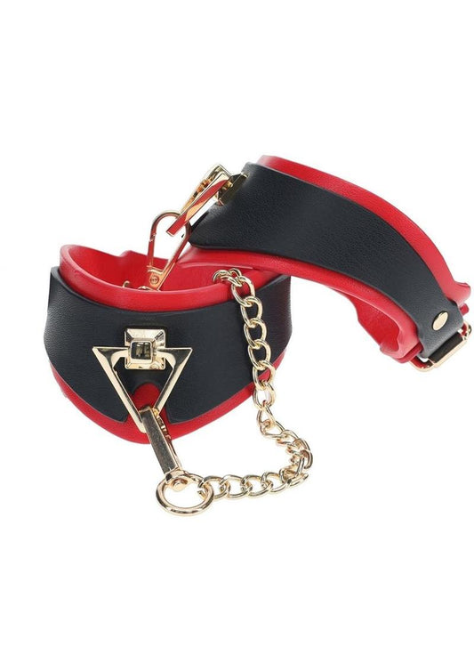 Ouch Milan Coll Leg Cuffs Blk/red