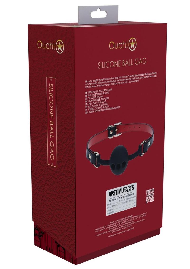 Ouch Milan Coll Ball Gag Blk/red