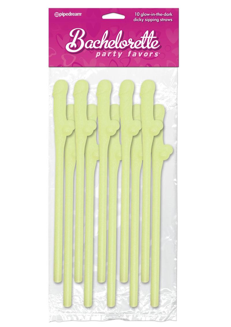 Bp Dicky Sipping Straws Glow 10pk