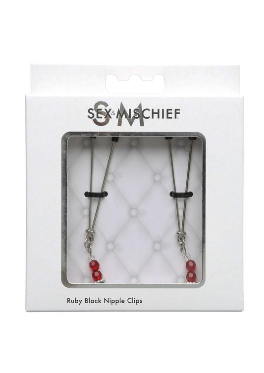 S&m Ruby Black Nipple Clips