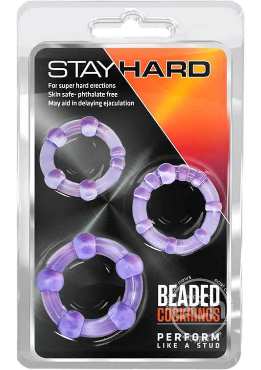 Stay hard beaded C-ring purple