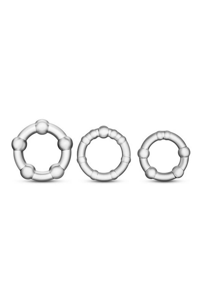Stay Hard Beaded Cockrings Clear