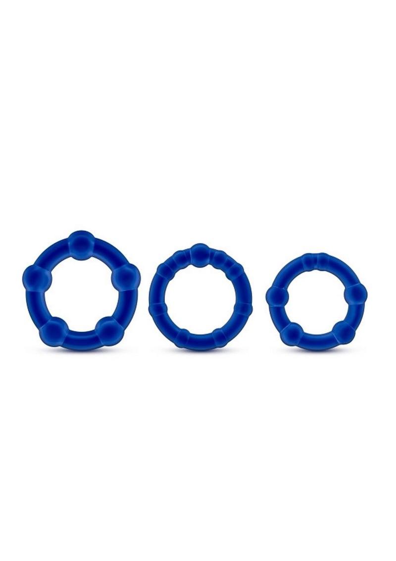 Stay Hard Beaded Cockrings Blue