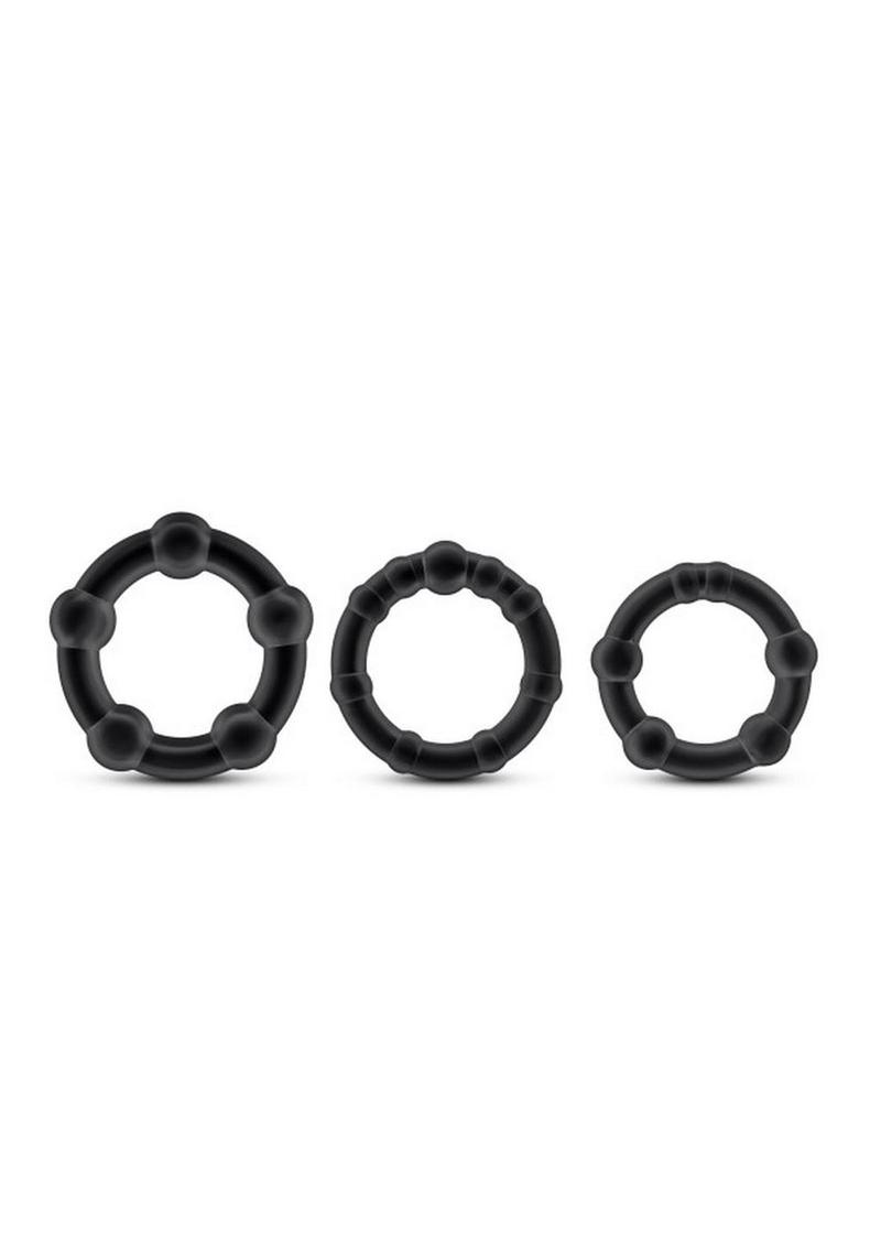 Stay Hard Beaded Cockrings Black