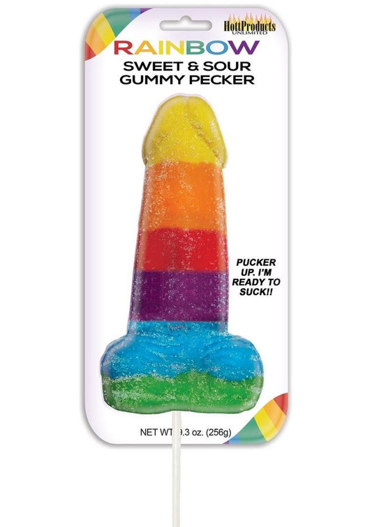 Sweet & Sour Jumbo Rainbow Gummy Cockpop