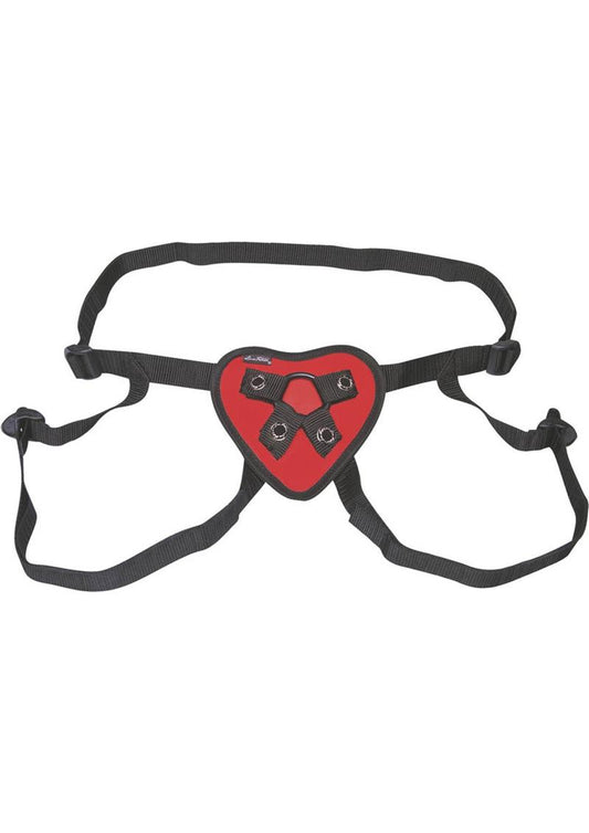 Lux F Heart Strap On Red