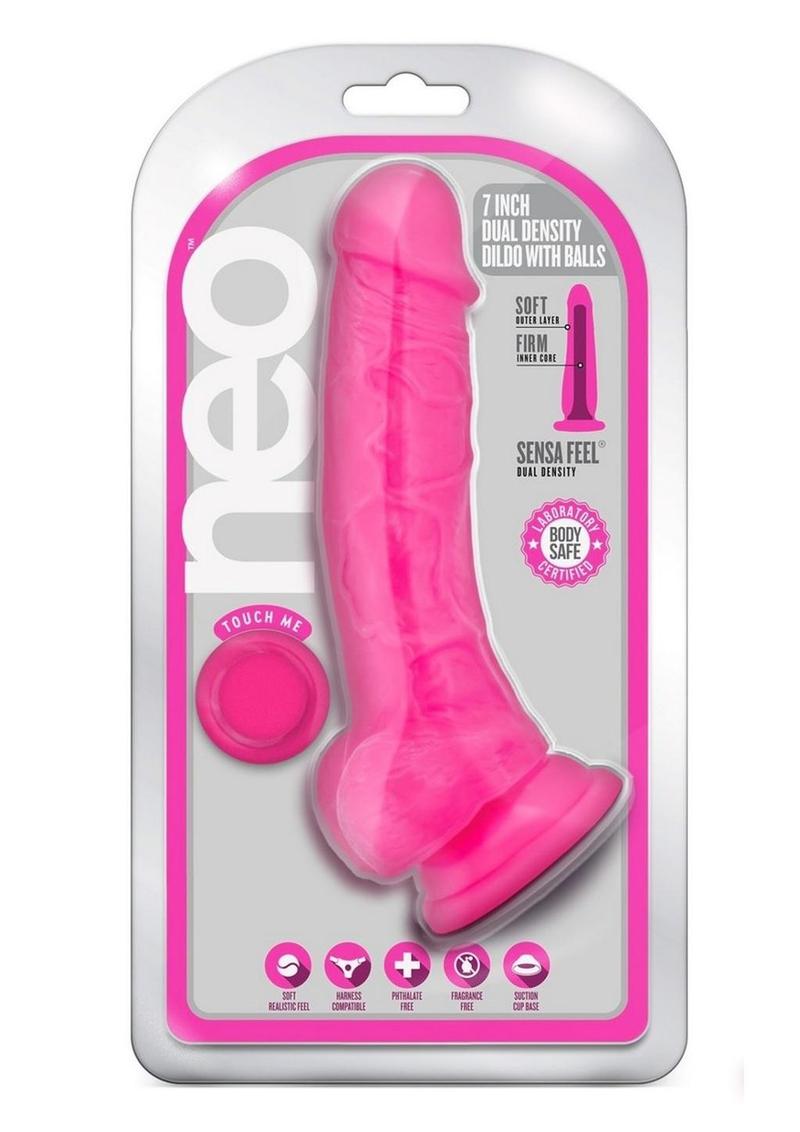 Neo Dual Density Cock W/balls 7' Pink