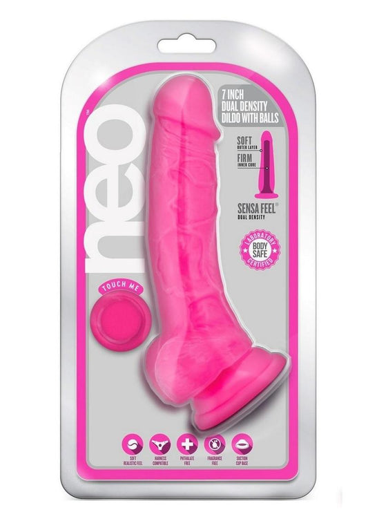 Neo Dual Density Cock W/balls 7' Pink