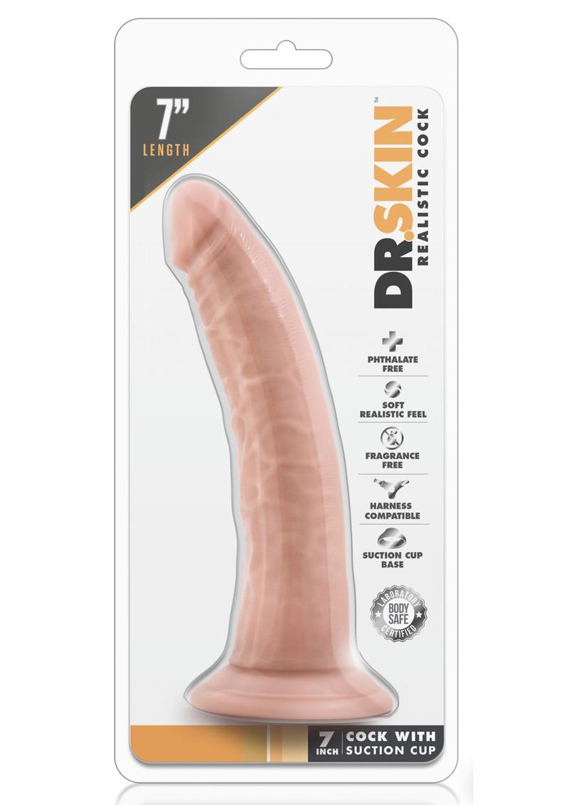Dr Skin Cock W/suction 7" Vanilla