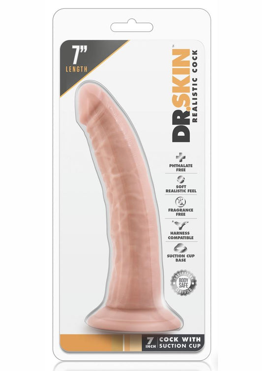 Dr Skin Cock W/suction 7" Vanilla