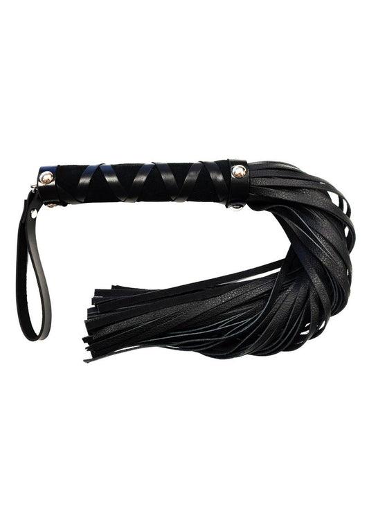 Rouge Short Leather Flogger W/studs Blk