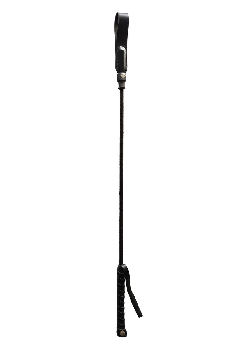 Rouge Long Riding Crop Slim Tip 24" Blk
