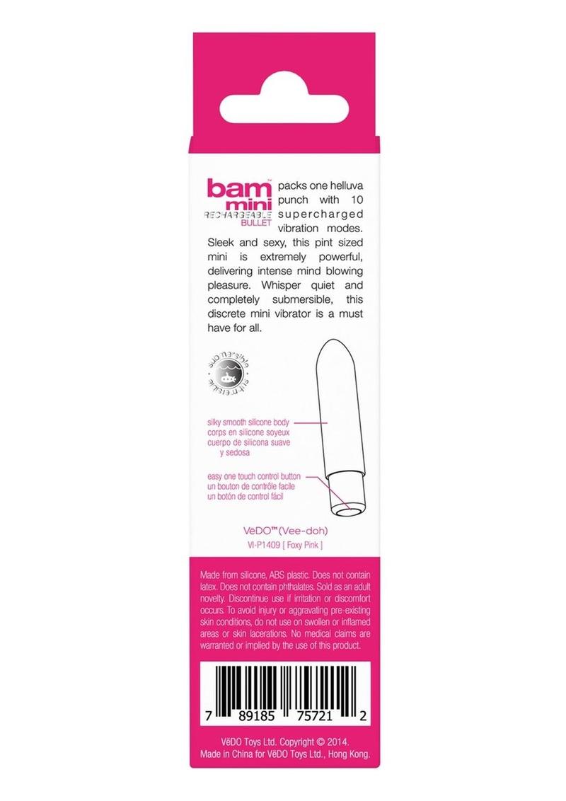 VeDO bam mini rechargeable bullet pink