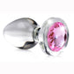 Booty Sparks Pink Gem Glass Anal Plug Md