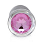 Booty Sparks Pink Gem Glass Anal Plug Md
