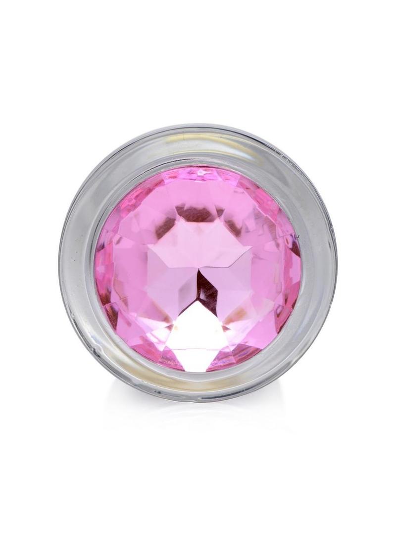 Booty Sparks Pink Gem Glass Anal Plug Sm