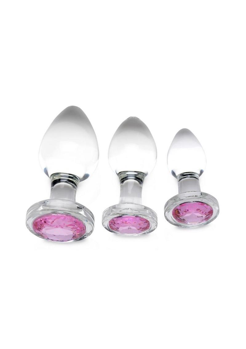 Booty Sparks Pink Gem Glass Plug Set